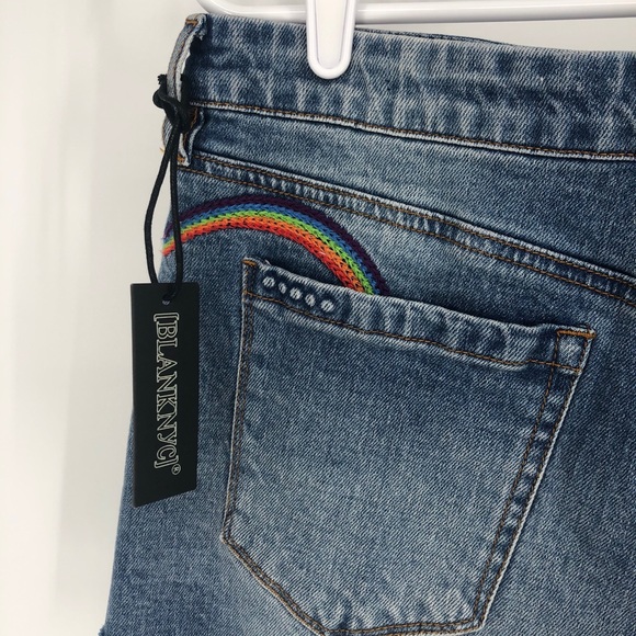 BLANK NYC NEW The Astor Cut-Off Shorts Rainbow 26 - Picture 4 of 7